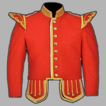 Bagpiper Military Doublet Jacket Tunic Red Jacket 100% Wool Custom made jackets