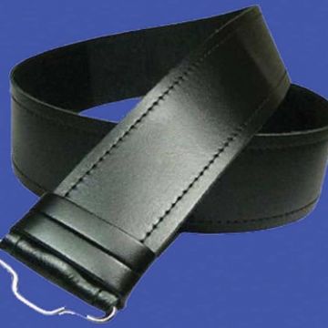 Black Plain Kilt Leather Belt