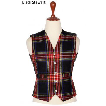 Black Stewart Tartan Vest
