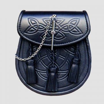 Embossed Leather Traditionanl Kilt Sporran