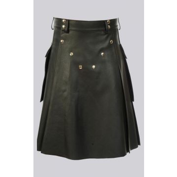 Handmade 100% Genune Leather Kilt