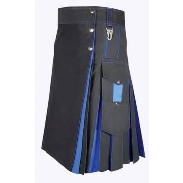 Traditional Black and Blue Hybrid Kilt