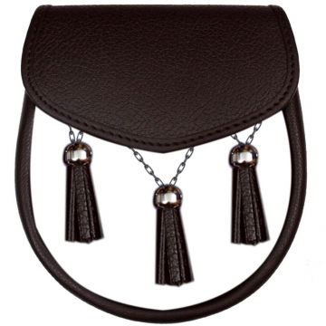 Traditional Black Leather sporran Kilt Sporran