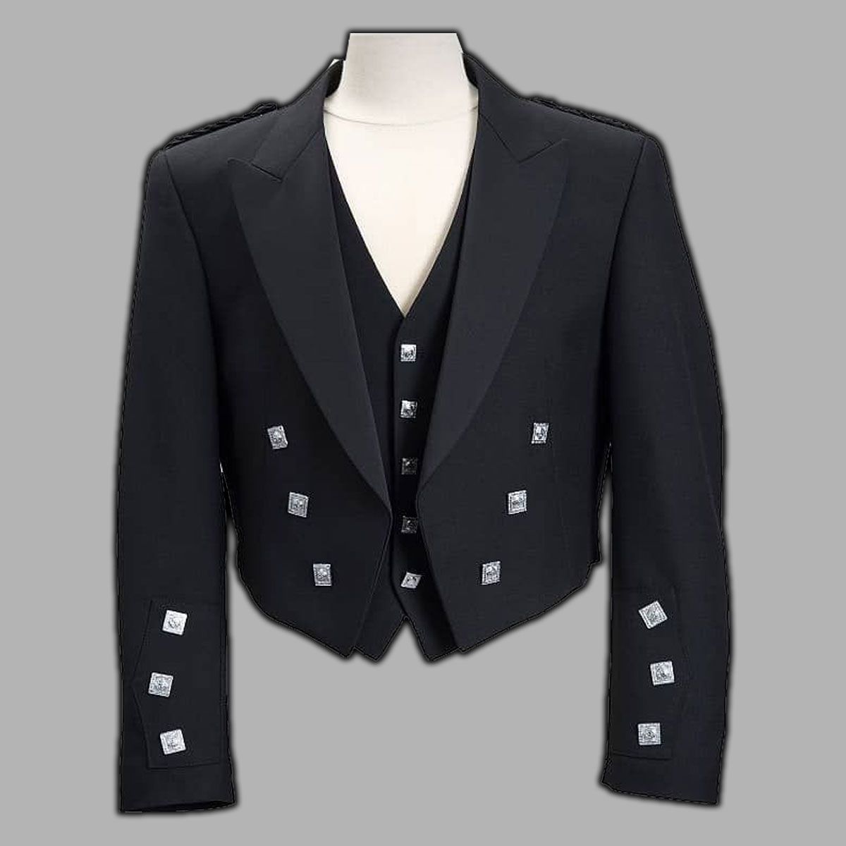 Prince Charlie Black Wool Modern Set
